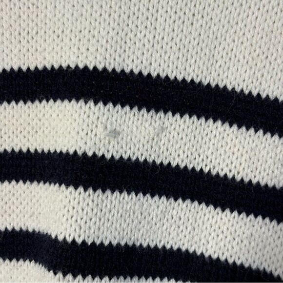 LOFT Cardigan White Navy Blue Striped Women’s XXL Open Front Pockets - Picture 11 of 13